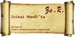 Zsikai Renáta névjegykártya